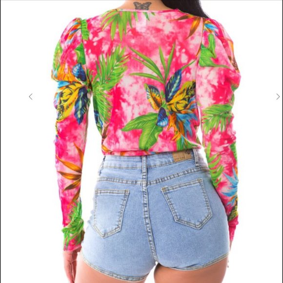 Floral Print Bodysuit - Picture 2 of 5